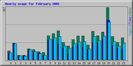 Hourly usage for February 2001